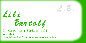 lili bartolf business card